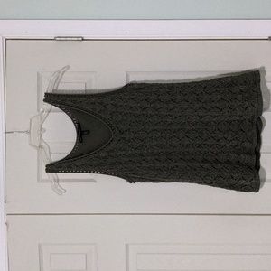 Crochet olive green lined tank